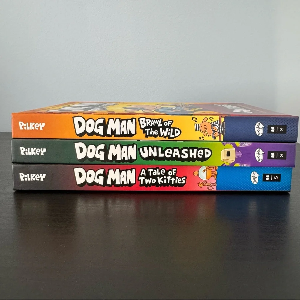 3 Dog Man books Dav Pilkey hardcover graphic novel kitties brawl unleashed New